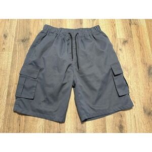 HKS Shorts Men's Size Large Gray Tie Waist Side Pockets Cargo Pull On